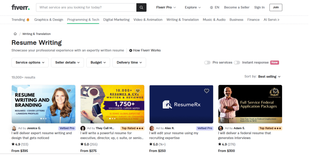  professional-resume-services-fiverr-upwork-freelance-writers